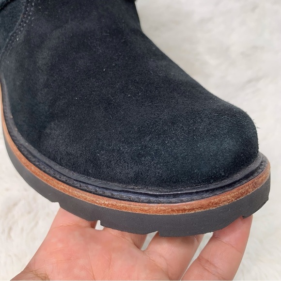 L.L. Bean 503167 Women's Black Old Port Suede Leather Ankle Boots Size 8 - Picture 6 of 16